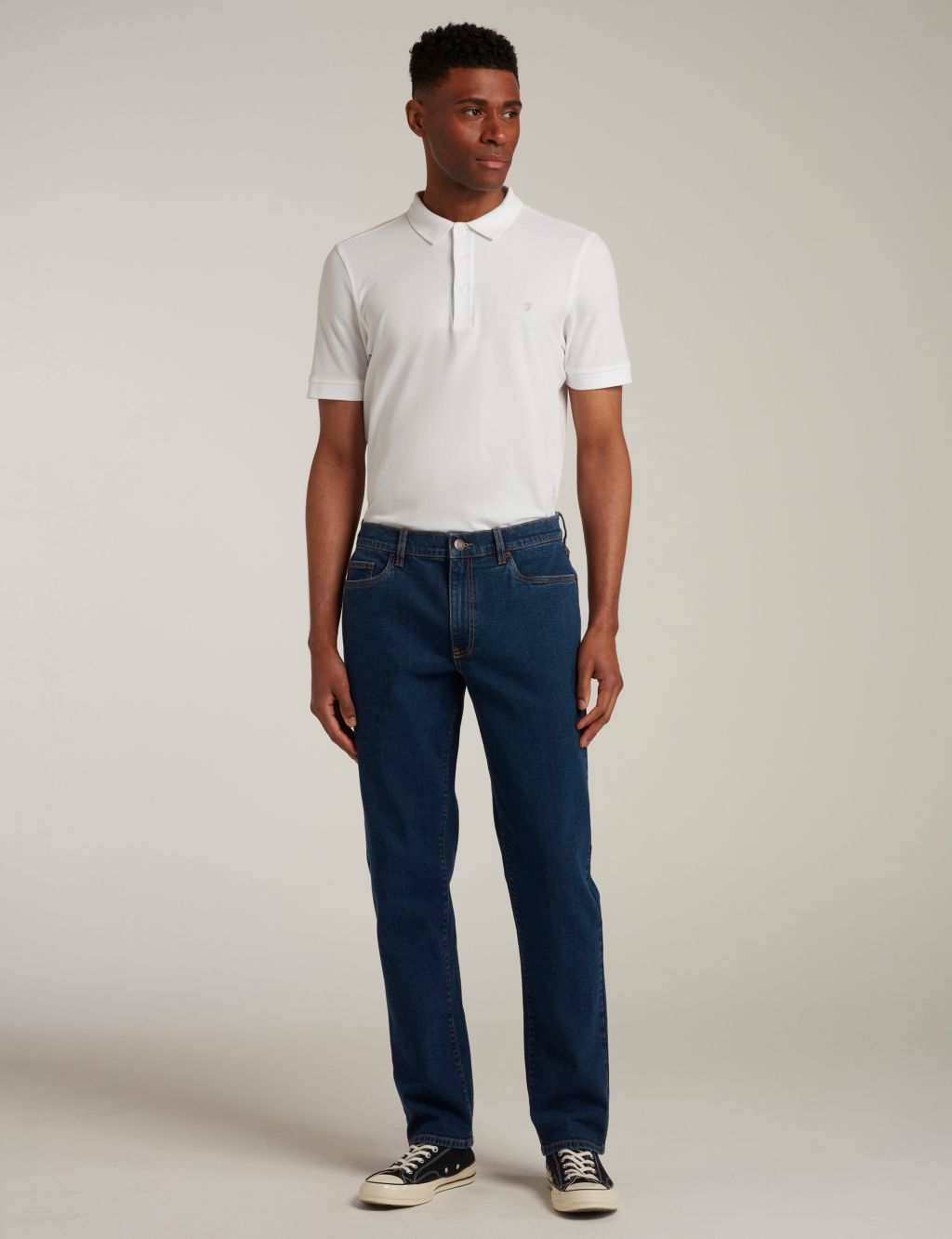 Regular Fit Cotton Rich Stretch Jeans