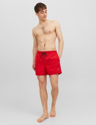 

Mens JACK & JONES Pocketed Swim Shorts - Red, Red