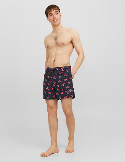 jack & jones patterned swim shorts - navy, navy