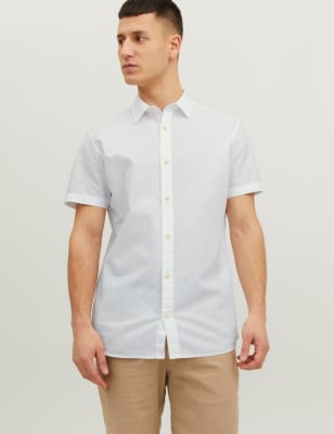 

Mens JACK & JONES Slim Fit Cotton Rich Oxford Shirt - White, White