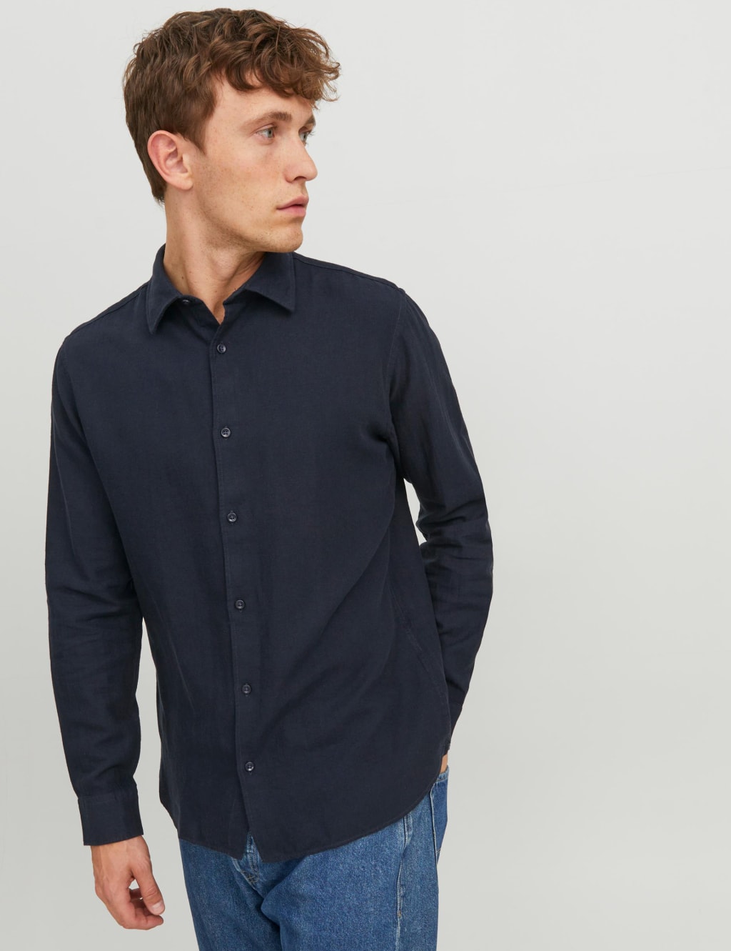 Slim Fit Cotton Blend Oxford Shirt image 7