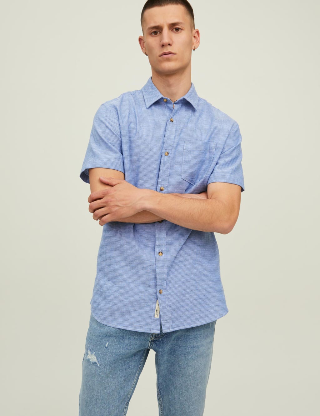 Pure Cotton Check Oxford Shirt image 1