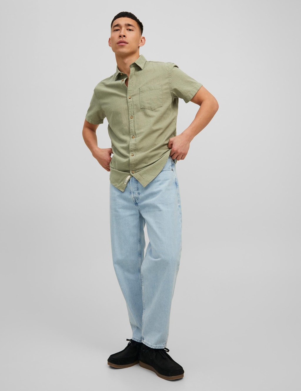 Pure Cotton Check Oxford Shirt image 1