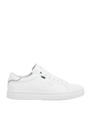 Jack & Jones Mens Lace Up Trainers - 8 - White/White, White/White,Tan