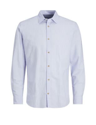 Cotton Rich Striped Oxford Shirt