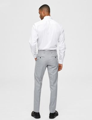 M&S Selected Homme Mens Slim Fit Single Pleat Trousers