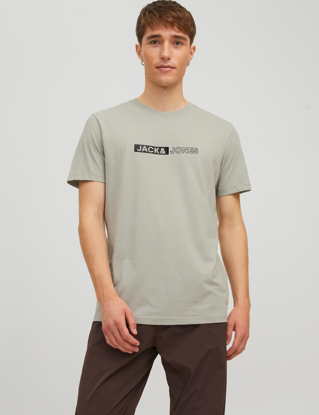 Pure Cotton Logo Print Crew Neck T-Shirt image 1