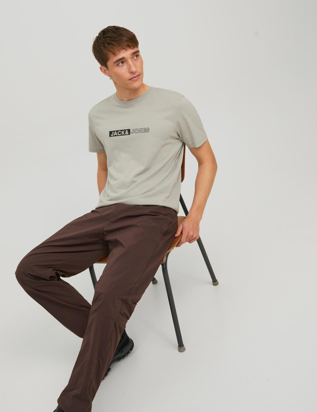 Pure Cotton Logo Print Crew Neck T-Shirt image 4