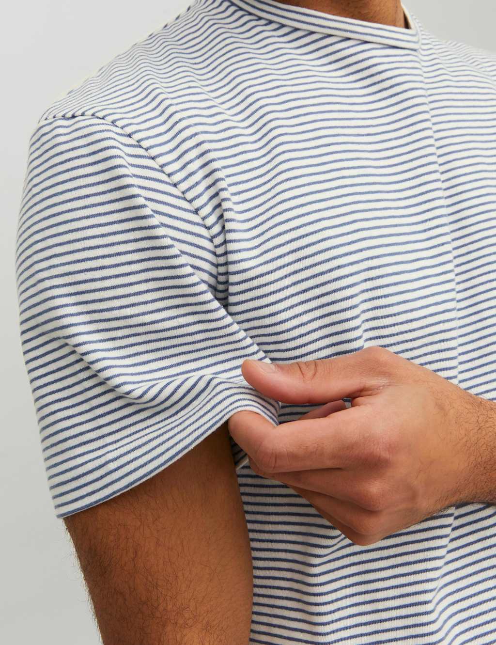 Cotton Rich Striped Crew Neck T-Shirt image 2