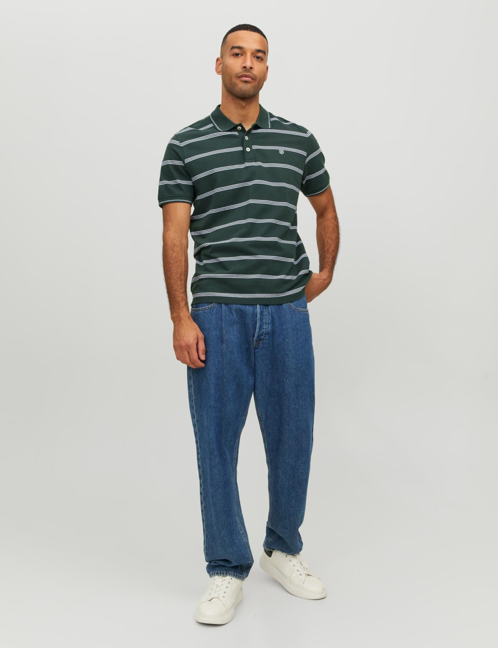 Pure Cotton Striped Tipped Polo Shirt image 5