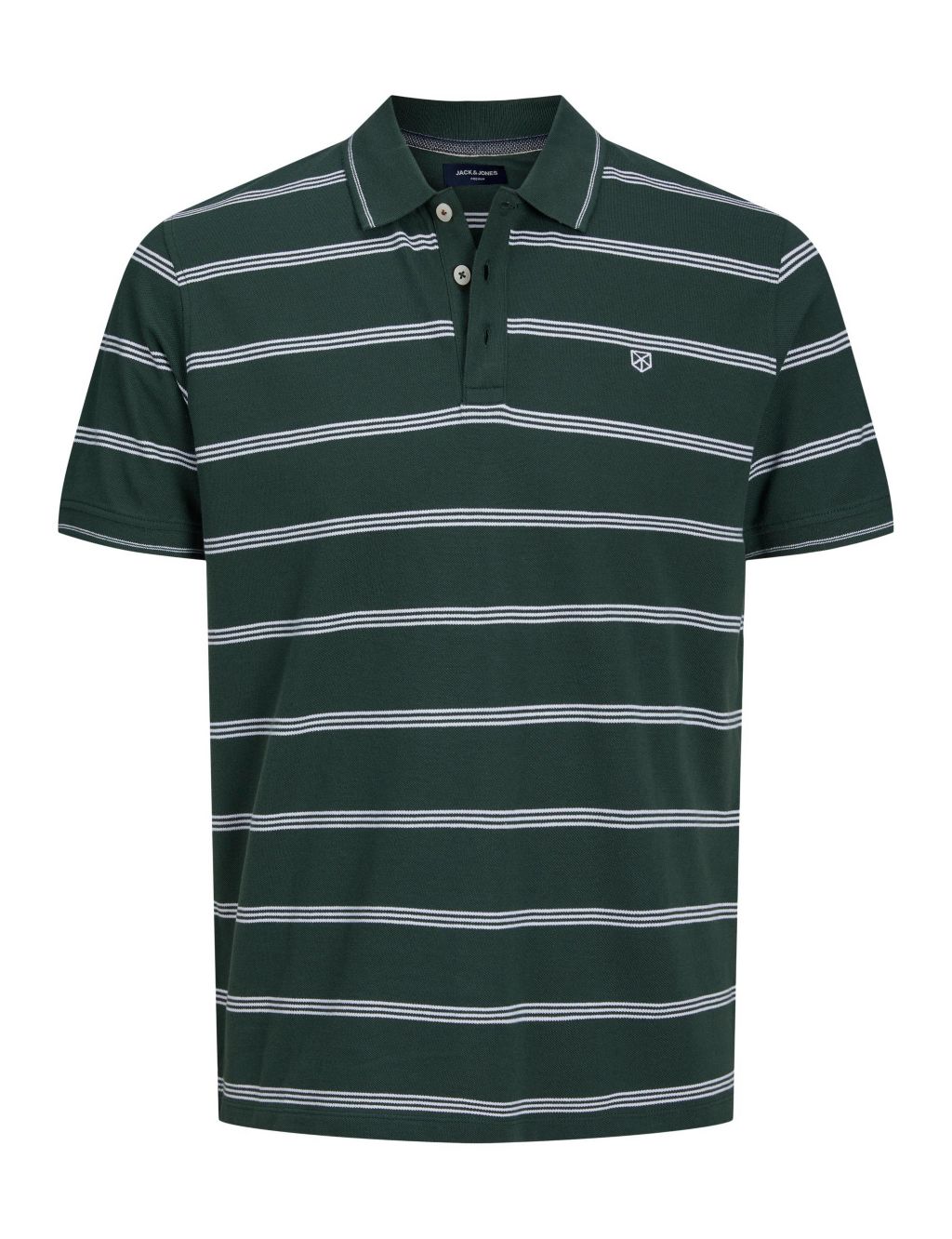 Pure Cotton Striped Tipped Polo Shirt image 2