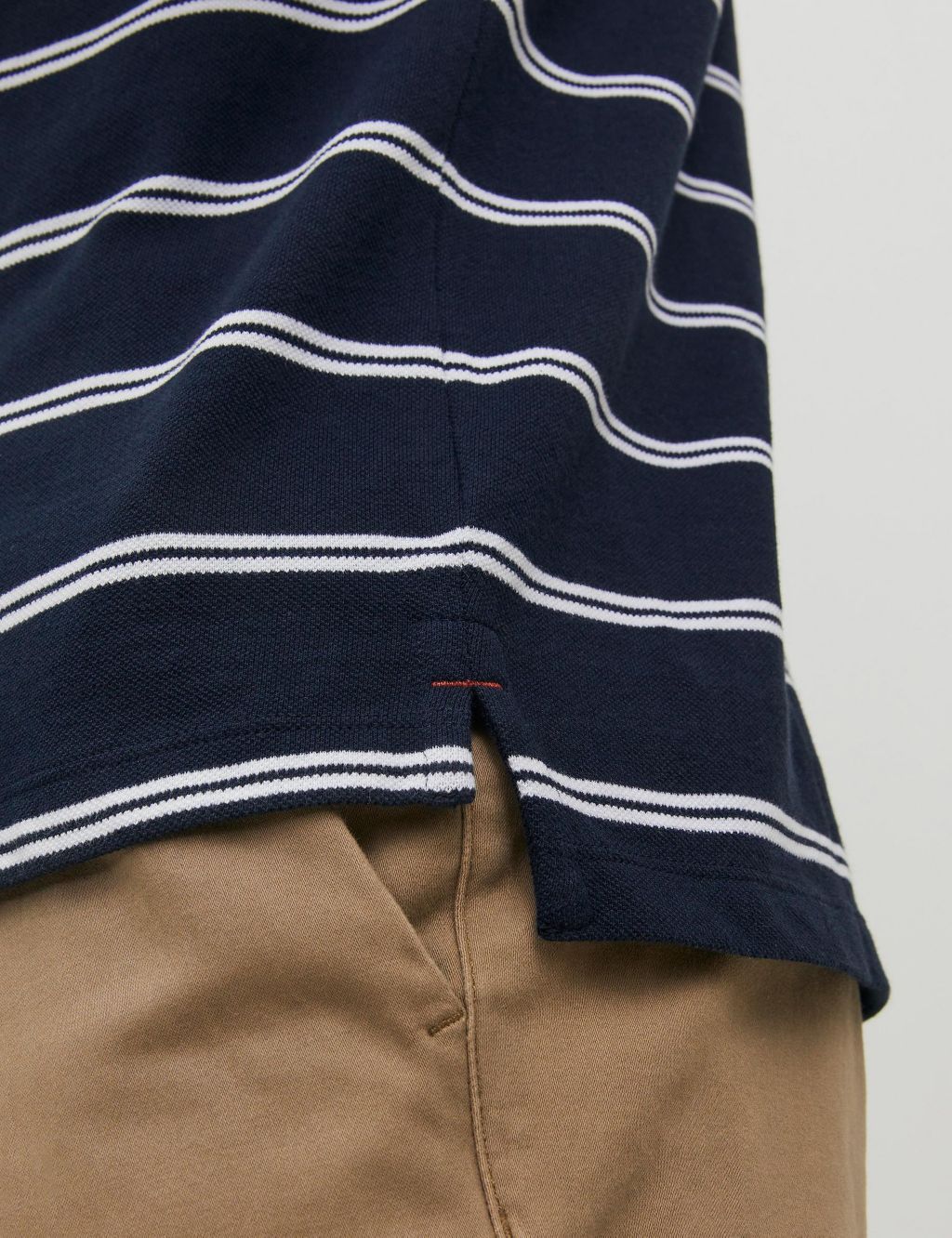 Pure Cotton Striped Tipped Polo Shirt image 3