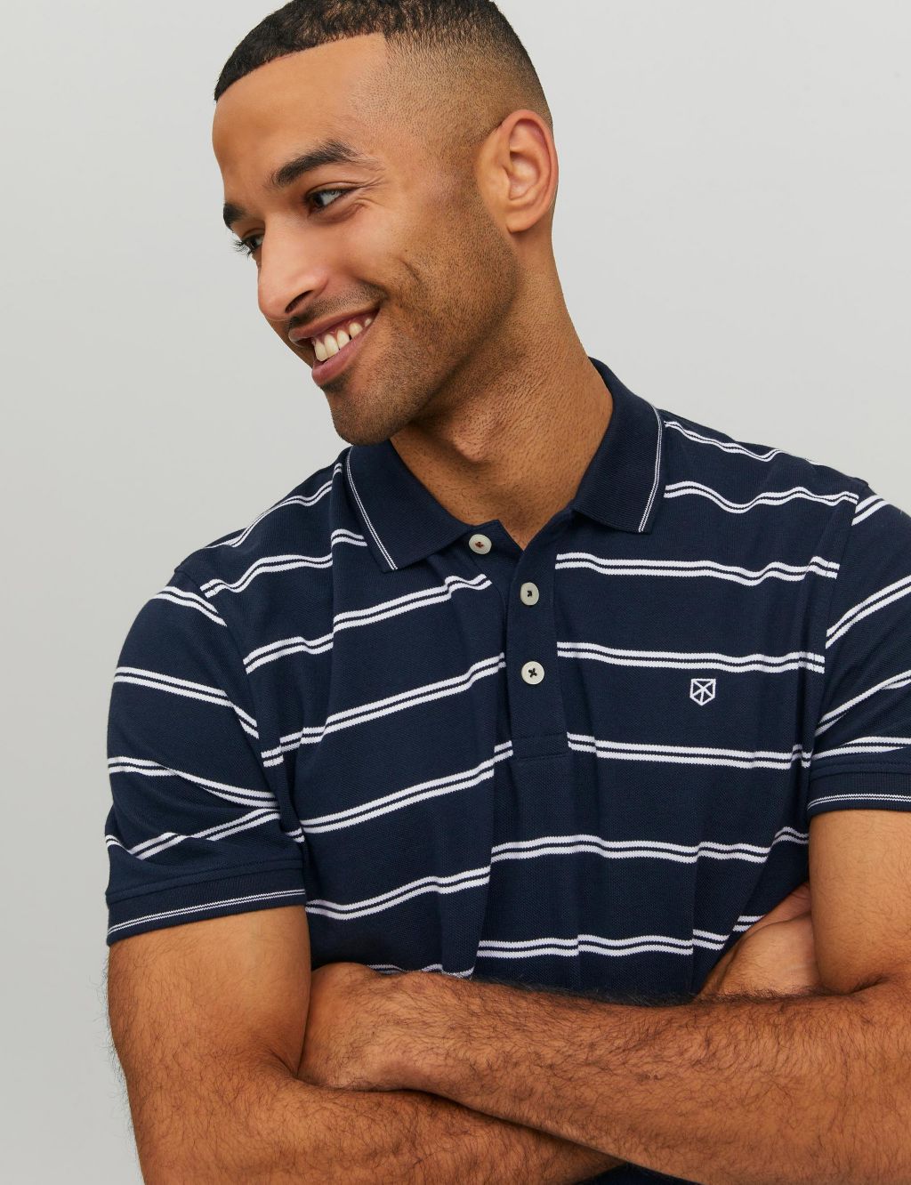 Pure Cotton Striped Tipped Polo Shirt image 5