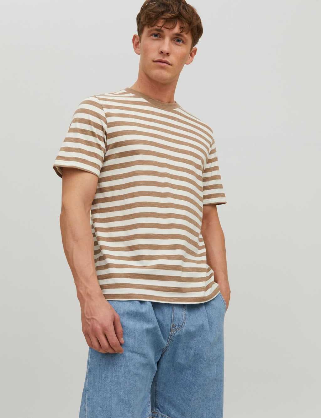 Cotton Rich Striped Crew Neck T-Shirt image 2