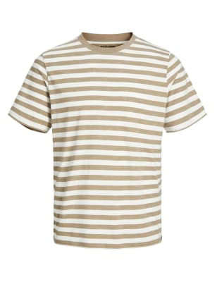 Cotton Rich Striped Crew Neck T-Shirt