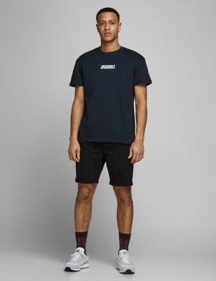 

Mens JACK & JONES Denim-Shorts mit 5 Taschen - Black, Black