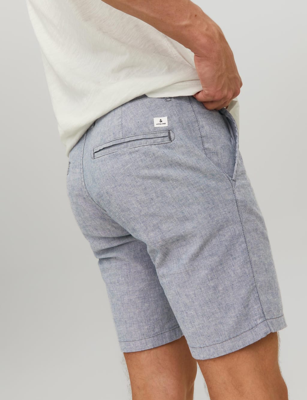 Cotton Rich Chino Shorts With Linen image 5