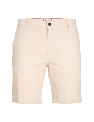 Cotton Rich Chino Shorts With Linen