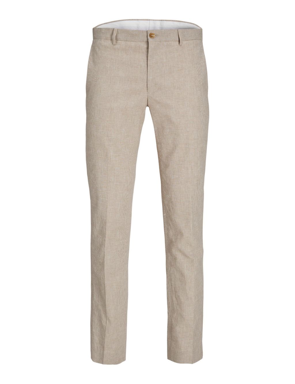 Slim Fit Linen Rich Single Pleat Trousers image 2