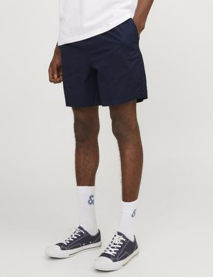 Jack & Jones Men's Cotton Rich Jogger Shorts - M - Navy, Navy