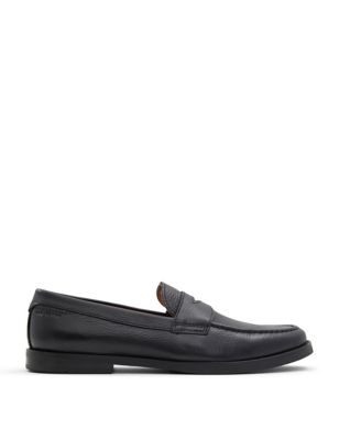 Ted Baker Men's Leather Loafers - 6 - Black, Black,Tan
