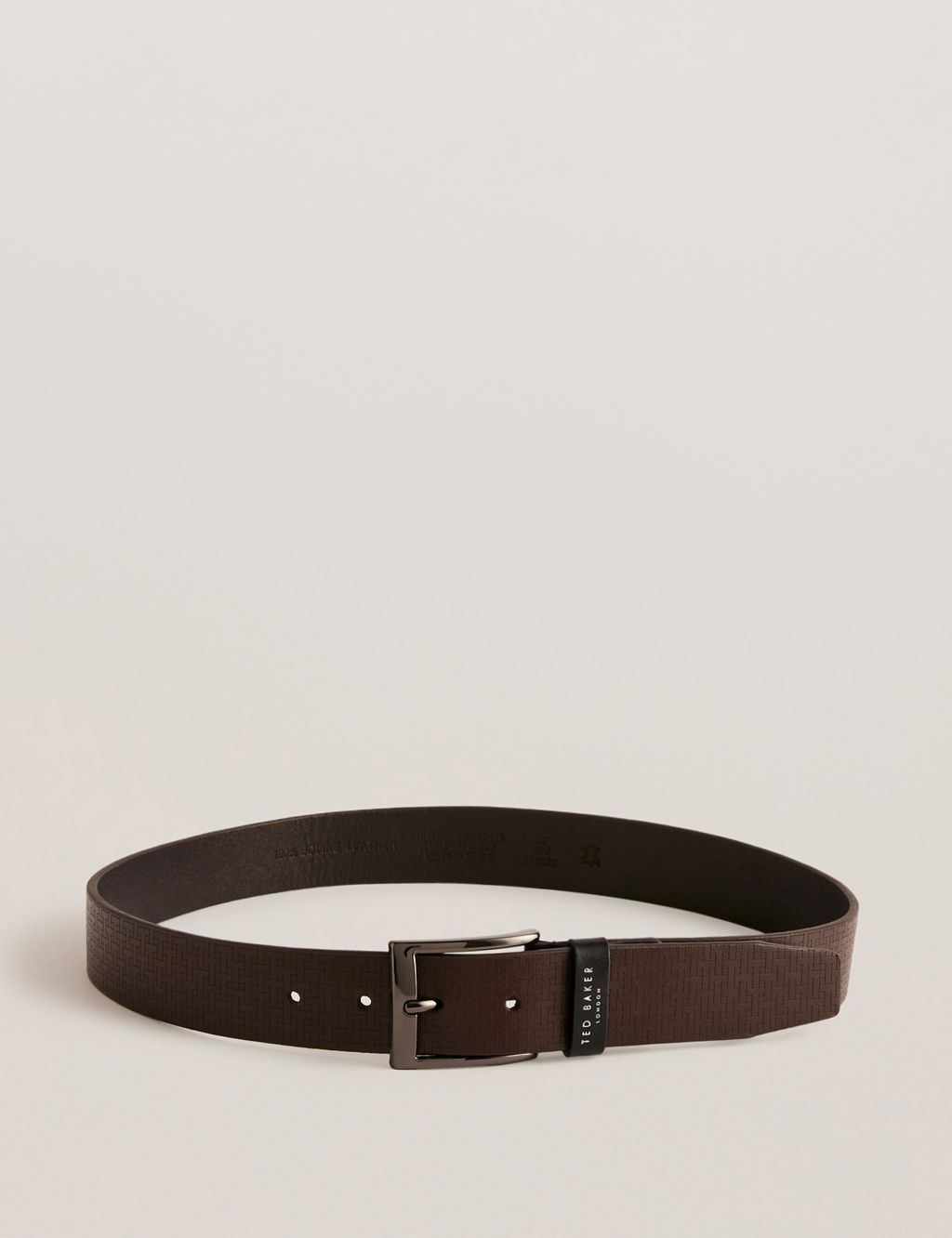 Leather Textured Rectangular Buckle Belt