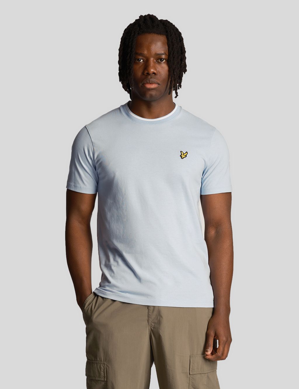 Pure Cotton Tipped Neck T-Shirt