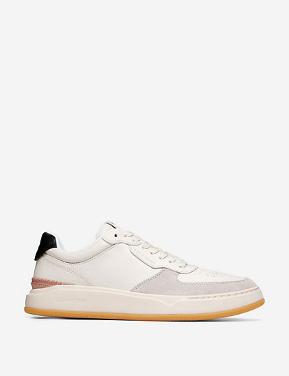 cole haan grandpro crossover leather lace up trainers - 8 - ivory mix, ivory mix