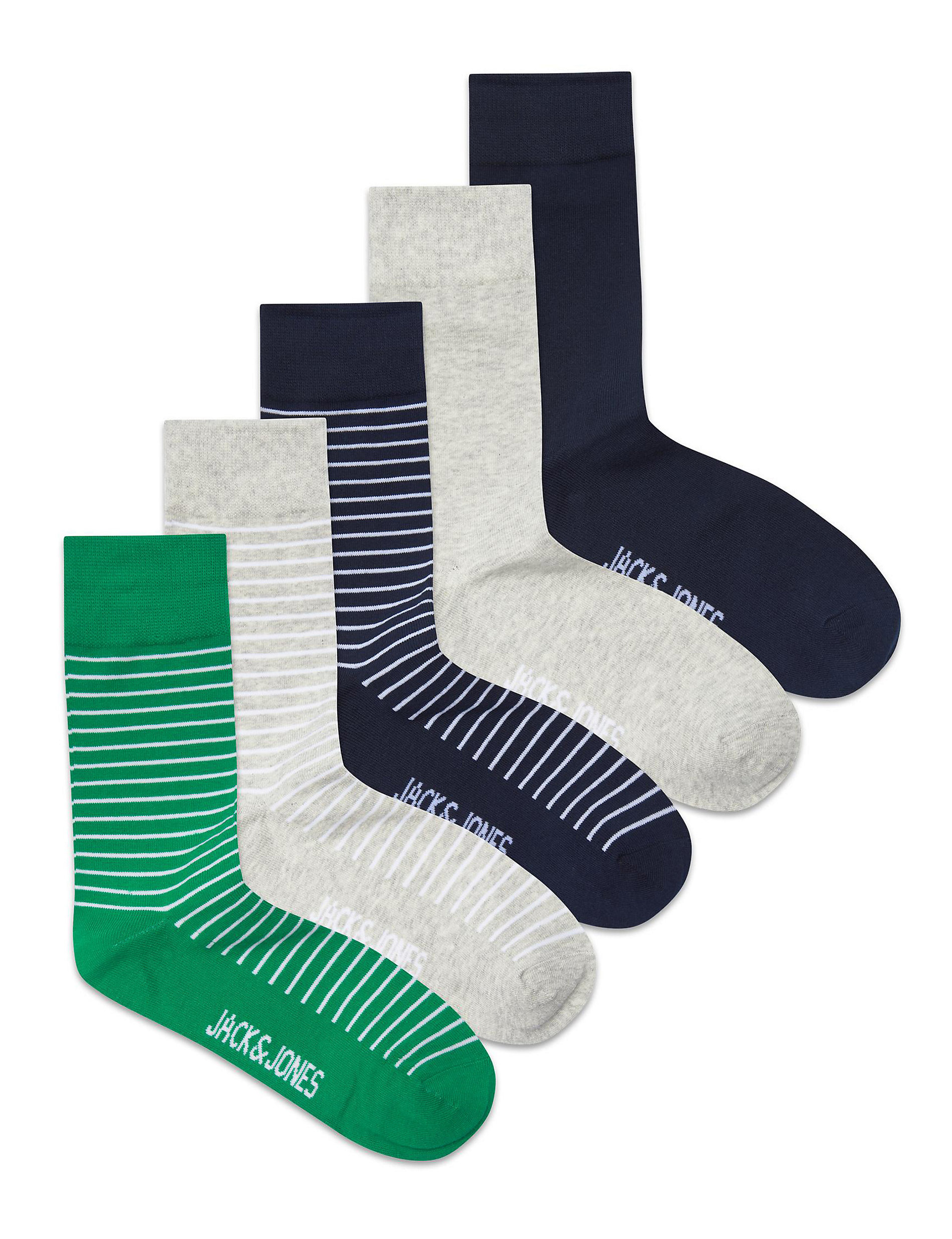 5pk Striped Cotton Rich Socks