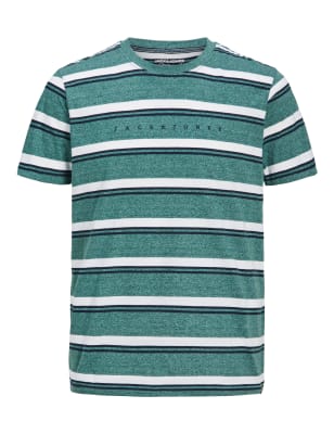 

JACK & JONES Camiseta 100% algodón de rayasMens - Green Mix, Green Mix