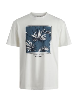 

JACK & JONES Camiseta floral gráfica con algodónMens - White Mix, White Mix