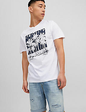 T-shirt cintré 100&nbsp;% coton à motif de style graphique