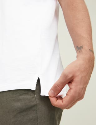

Mens JACK & JONES Besticktes T-Shirt aus reiner Baumwolle - White Mix, White Mix