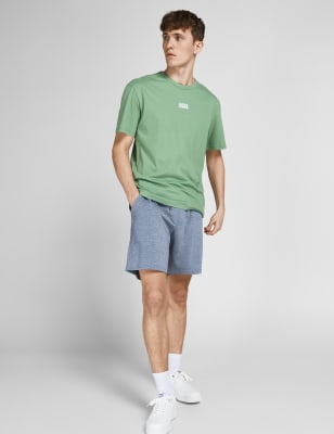

Mens JACK & JONES Cotton Blend Sweat Shorts - Blue, Blue