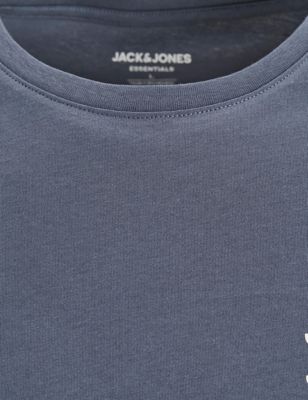 

Mens JACK & JONES Slim Fit Pure Cotton Crew Neck T-Shirt - Blue Mix, Blue Mix