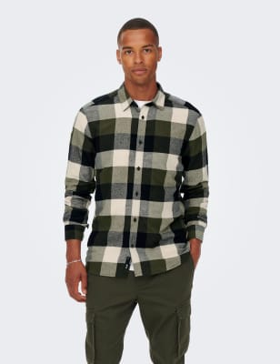 Pure Cotton Check Flannel Shirt