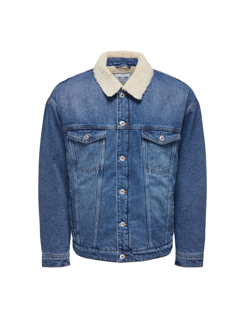 Borg Collar Denim Jacket image 1