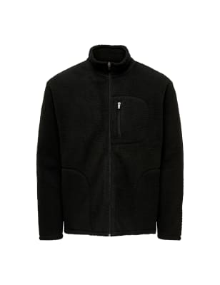 Fleece Zip Up Funnel Neck Jacket