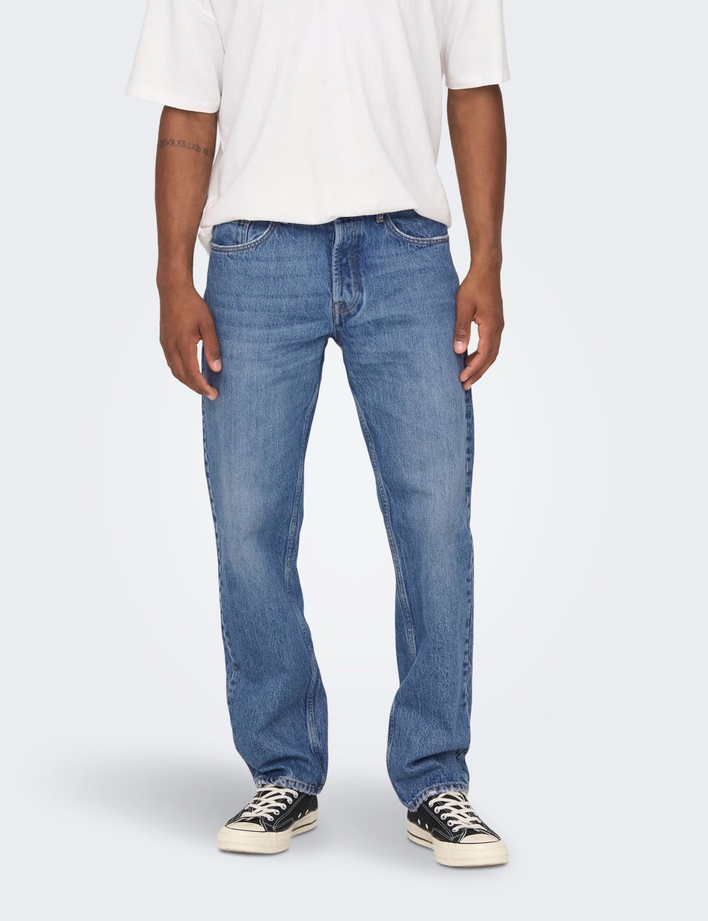 Straight Fit Pure Cotton 5 Pocket Jeans