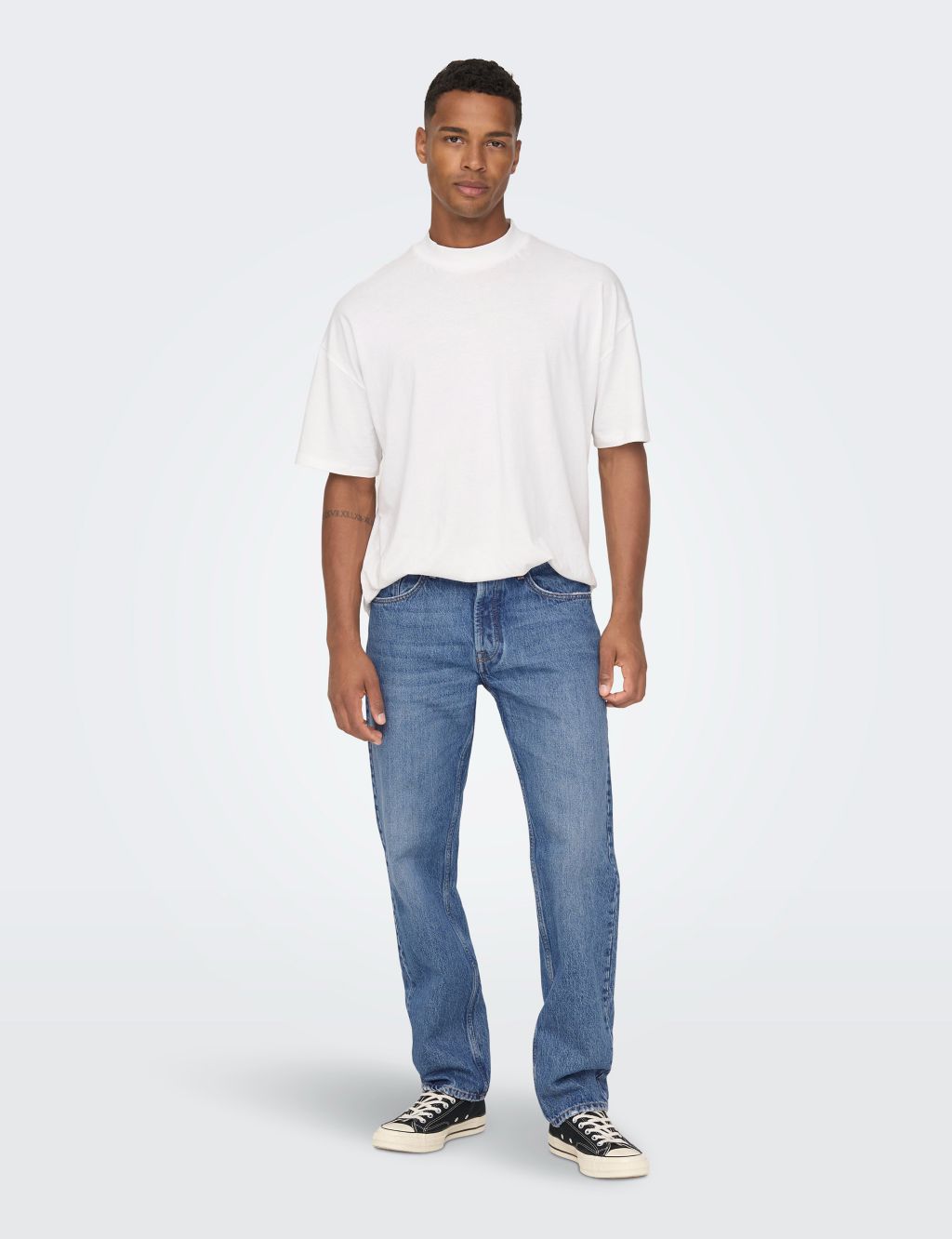 Straight Fit Pure Cotton 5 Pocket Jeans image 3