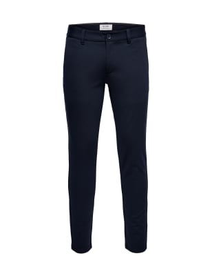 Tapered Fit Flat Front Trousers