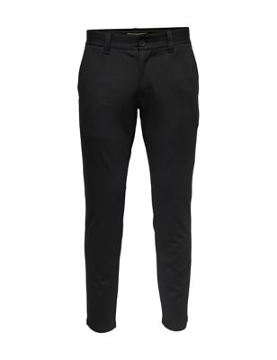 Tapered Fit Flat Front Trousers