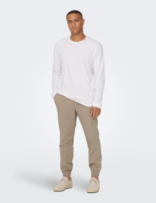 Tapered Fit Cuffed Chinos