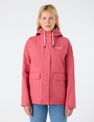 Musto Womens Hooded Rain Jacket - 10 - Pink, Pink
