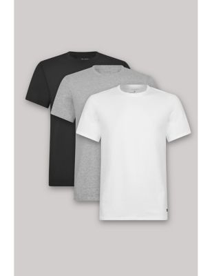 Ted Baker Mens 3pk Cotton Rich Crew Neck T-Shirts - M - Multi, Multi,White,Black