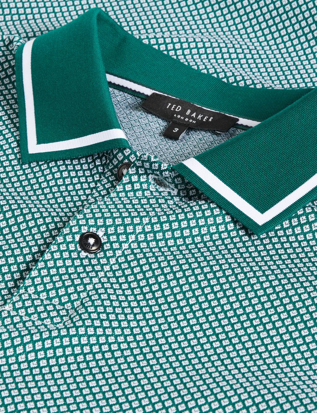 Pure Cotton Geometric Textured Polo Shirt image 5