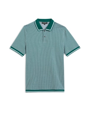 Pure Cotton Geometric Textured Polo Shirt