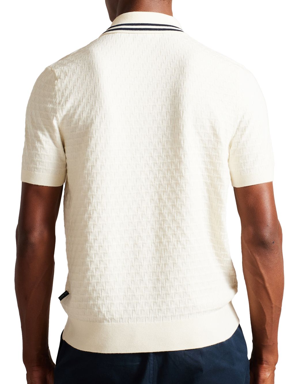 Textured Tipped Collar Polo Shirt image 3