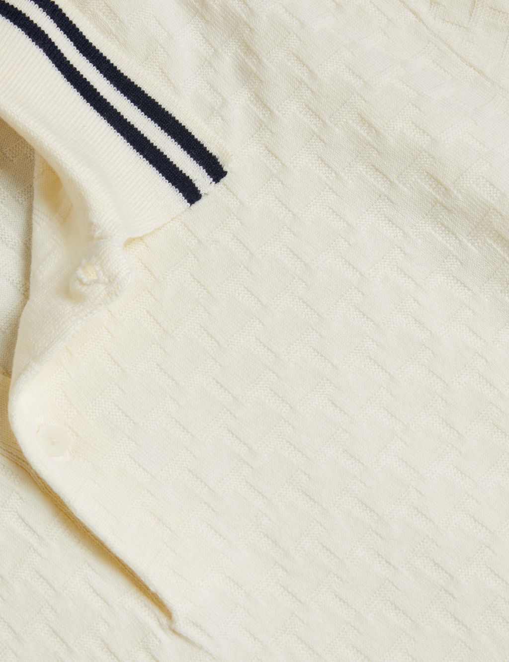 Textured Tipped Collar Polo Shirt image 5
