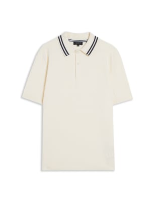 Textured Tipped Collar Polo Shirt